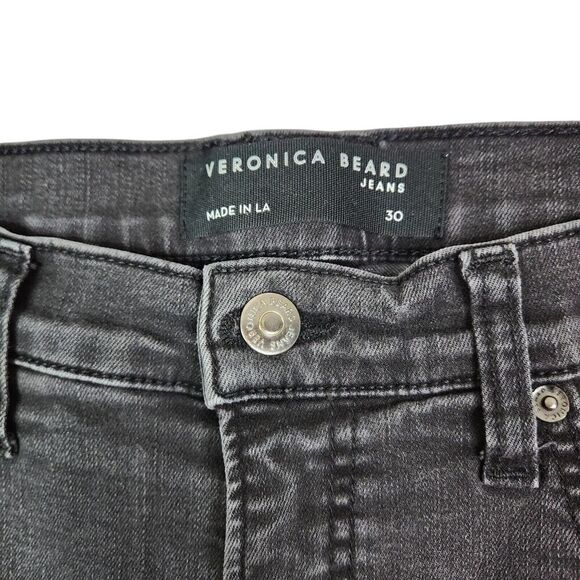 VERONICA BEARD Jeans Womens 30 Washed Black Ryleigh Slim Straight High Rise Jean - Picture 8 of 10
